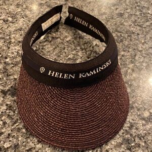 Helen Kaminski Dark Brown Raffia Bianca Visor